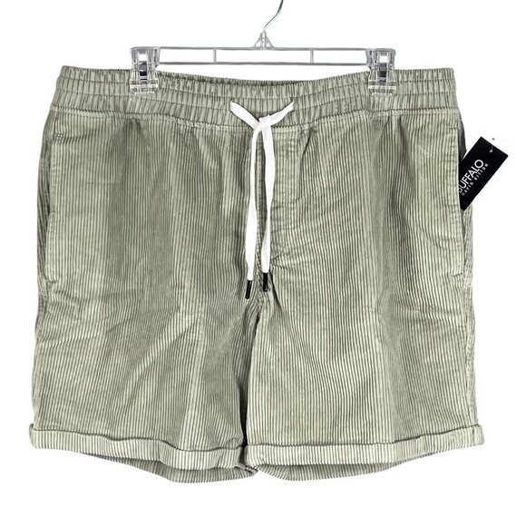 Buffalo David Bitton Mens L Sage Green Corduroy Haiden Shorts Summer Minimalist - Picture 1 of 14